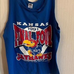 Vintage Kansas Jayhawks Blue '1991 Final Four' Kids Tank Top